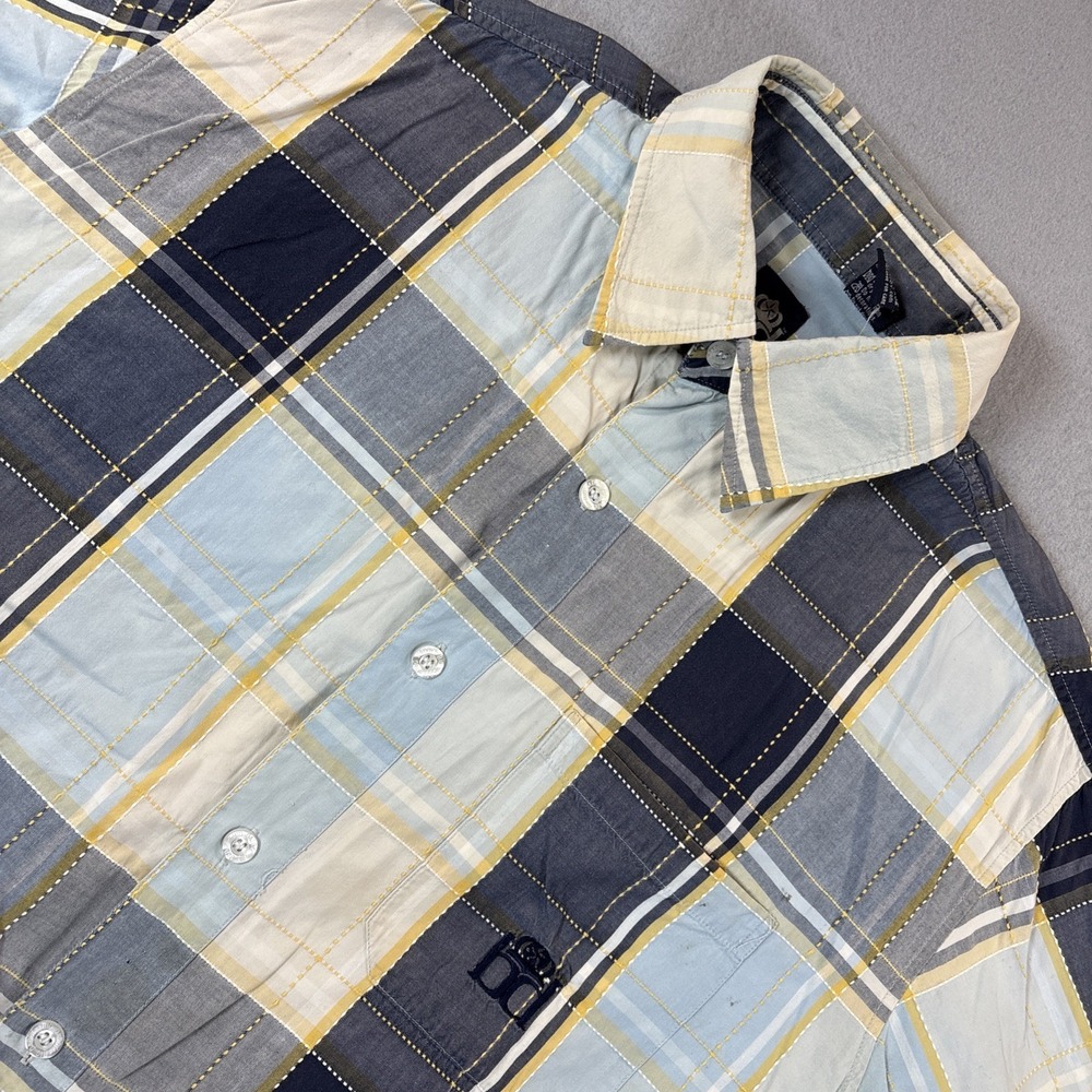 Big Daddy Brand 1XLT Short Sleeve Plaid‎ Button Up Shirt Pocket Logo Multi Color